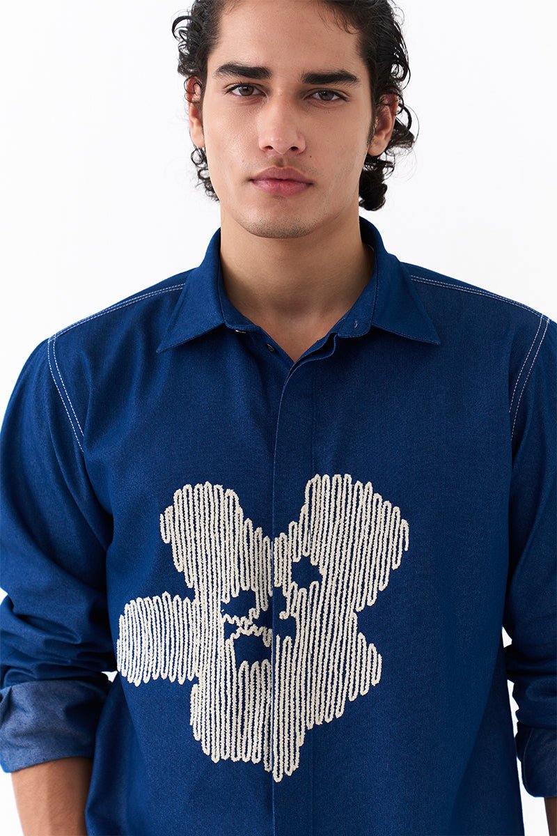 Floral Emb. Shirt Co - Ord - Three Clothing