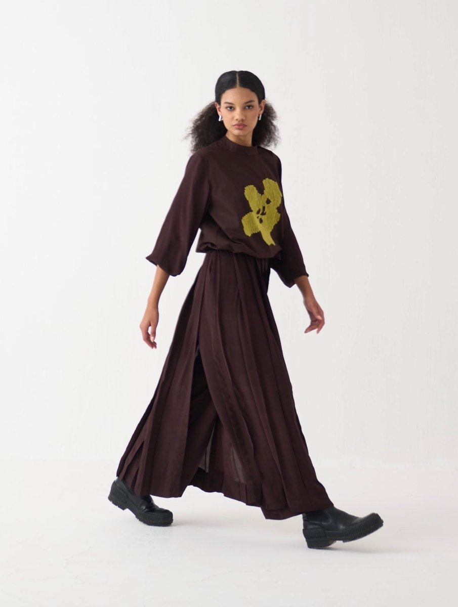 Floral Emb. Top Co - ord (Set of 2 ) - Three Clothing