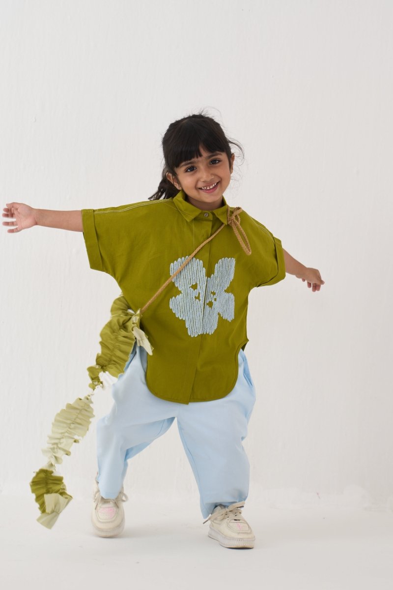 Floral Emb. U Hem Shirt Co - ord - Three Clothing