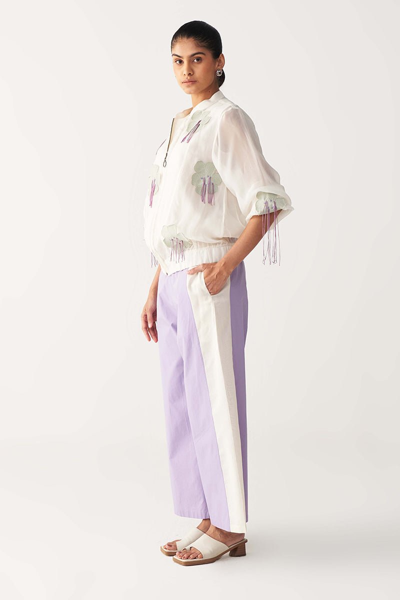 Floral Fringe Bomber - Three Clothing