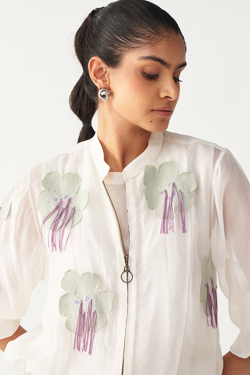 Floral Fringe Bomber Co - Ord - Three Clothing