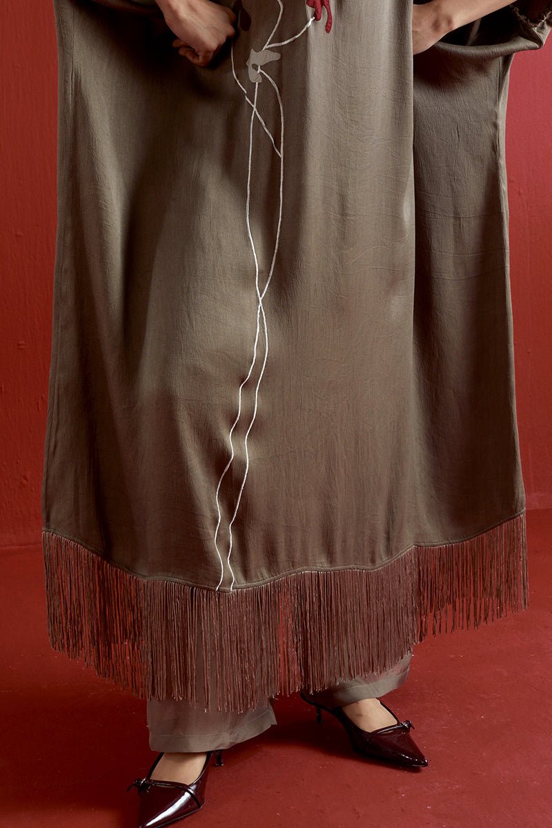 Floral Fringe Kaftan Co - Ord - Three Clothing
