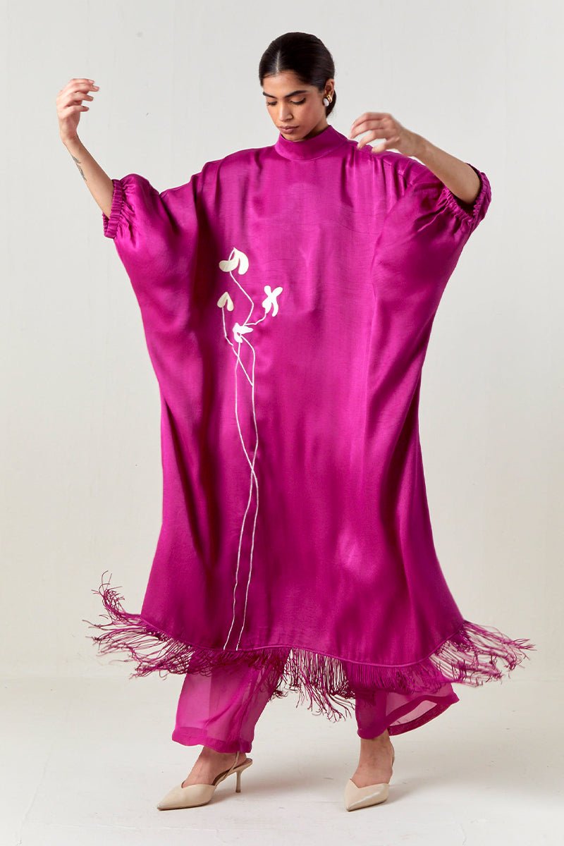 Floral Fringe Kaftan Co - Ord - Three Clothing