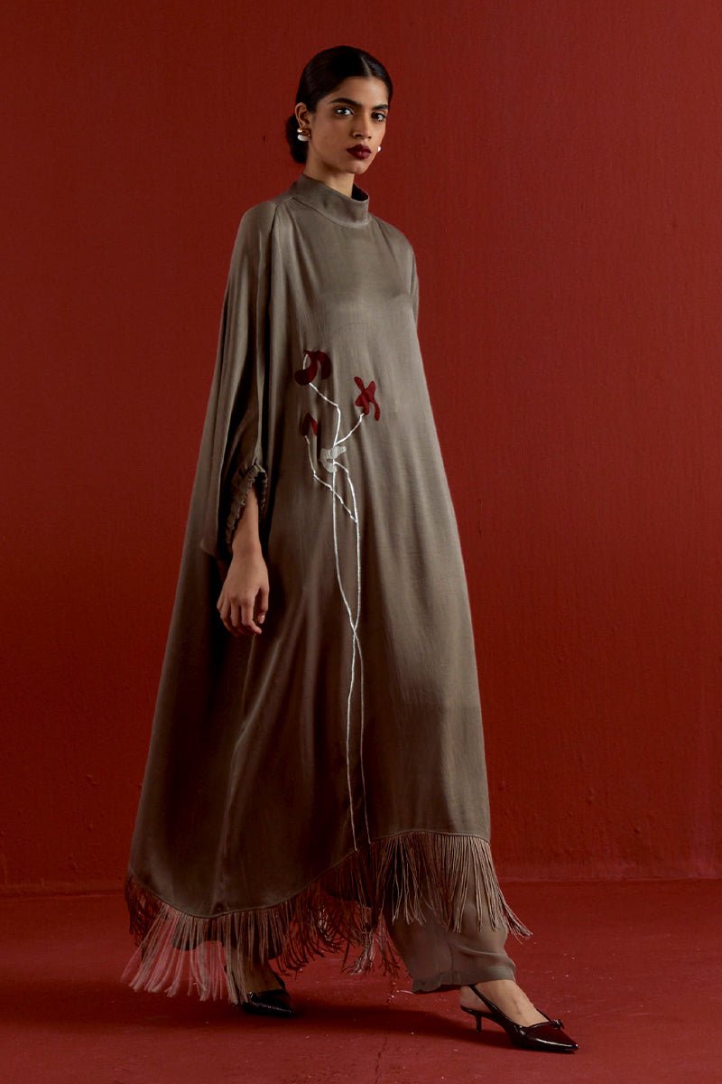 Floral Fringe Kaftan Co - Ord - Three Clothing
