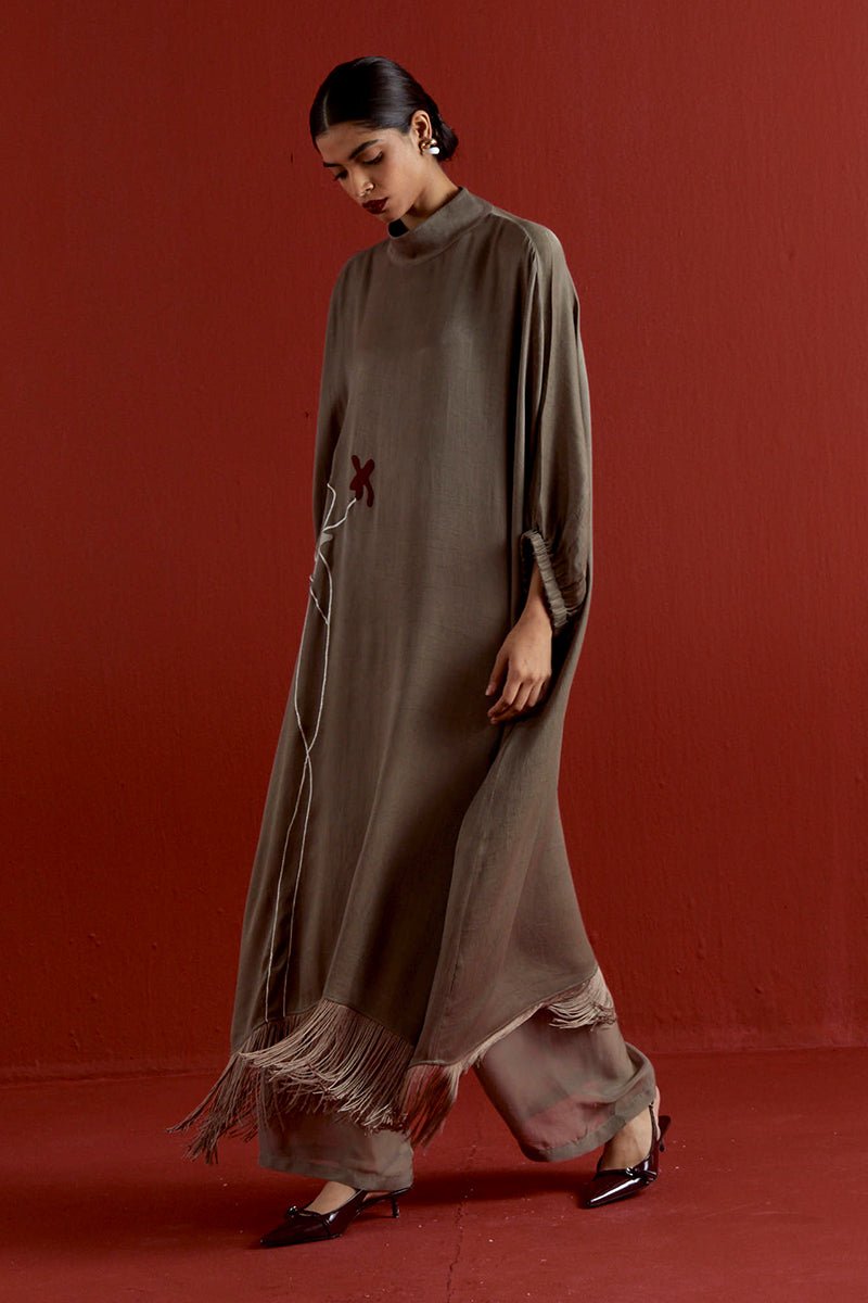 Floral Fringe Kaftan Co - Ord - Three Clothing