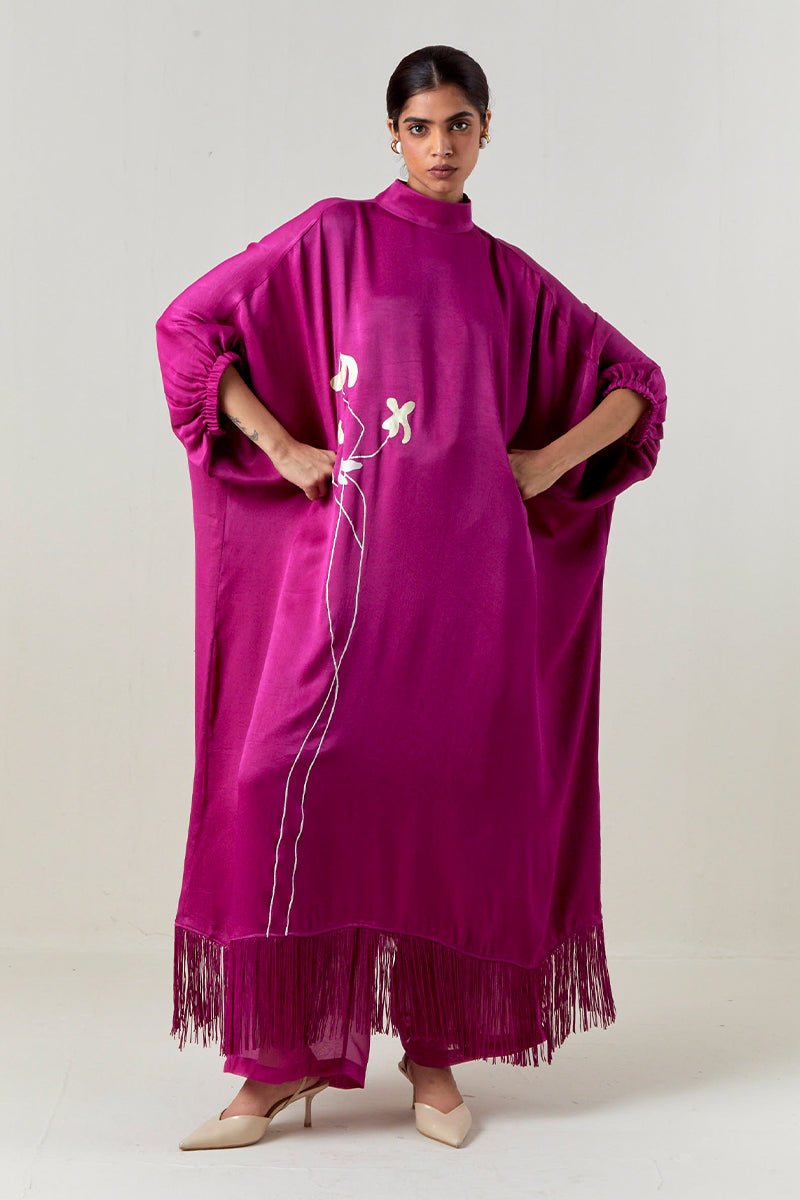 Floral Fringe Kaftan Co - Ord - Three Clothing