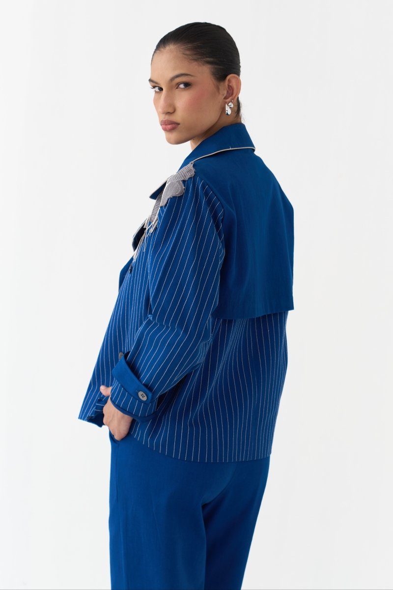 Floral Fringe Patch Jacket - Three Clothing