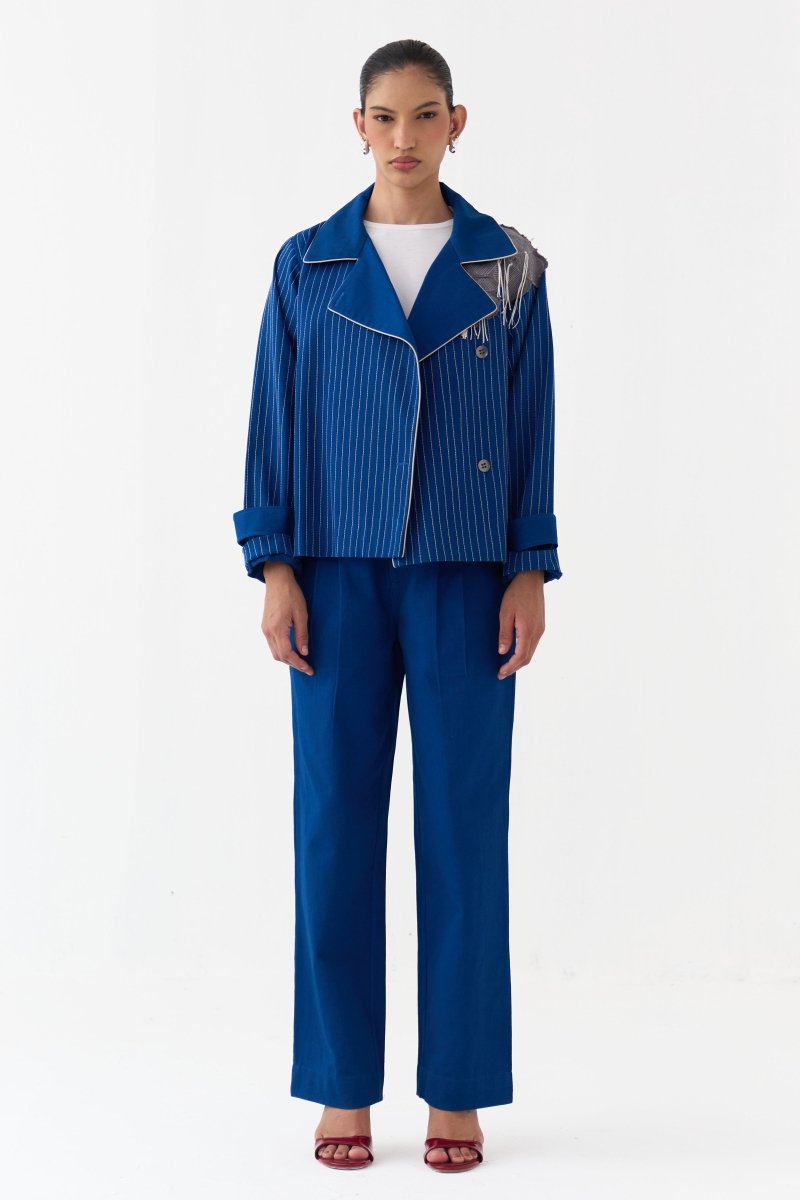 Floral Fringe Patch Jacket - Three Clothing
