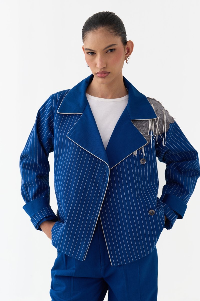 Floral Fringe Patch Jacket - Three Clothing