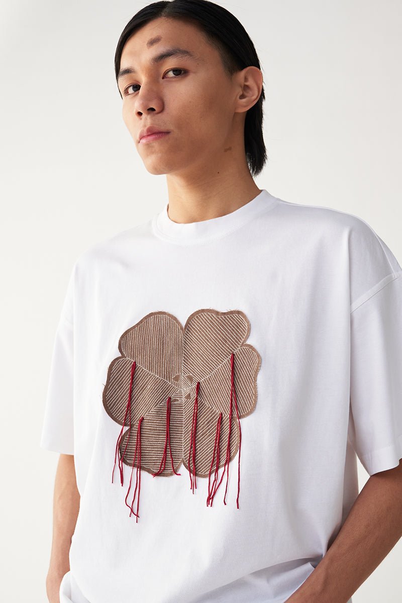 Floral Fringe Patch T- Shirt