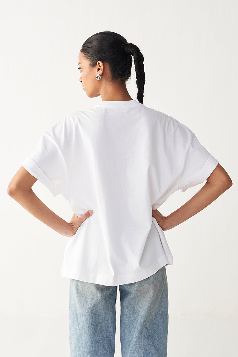 Floral Fringe T-Shirt - Three Clothing