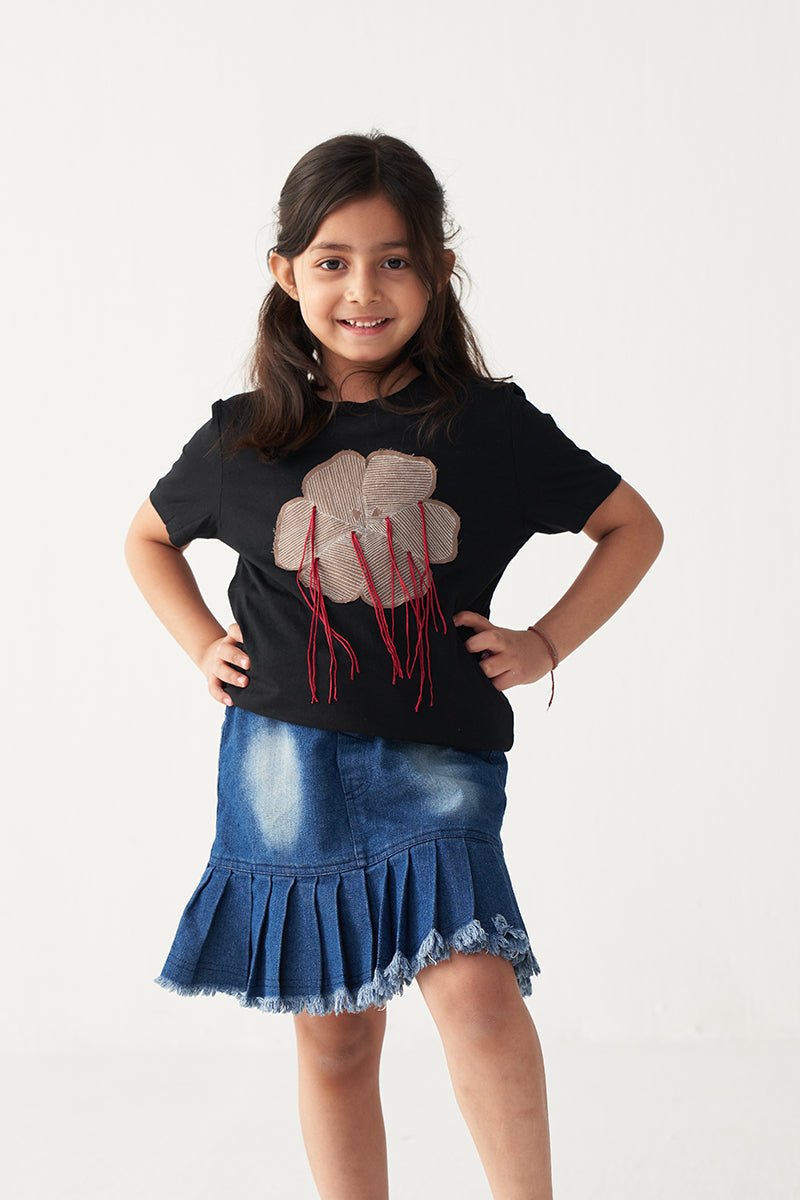 Floral Fringe T-Shirt - Three Clothing