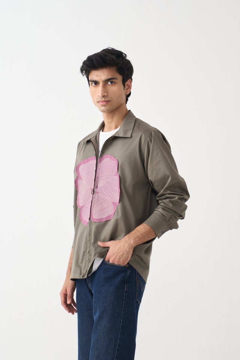 Floral Patch Shacket - Three Clothing