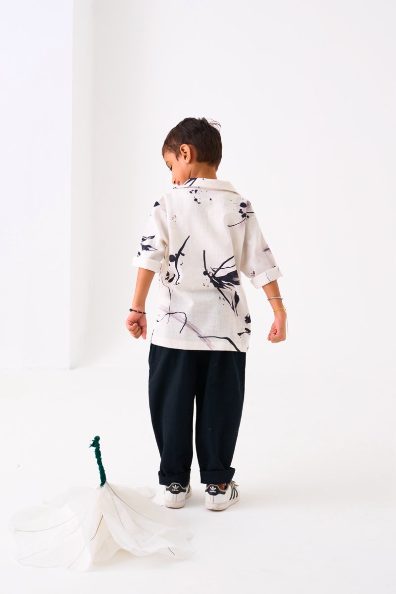 Floral Resort Wear Shirt - Black Floral - Three
