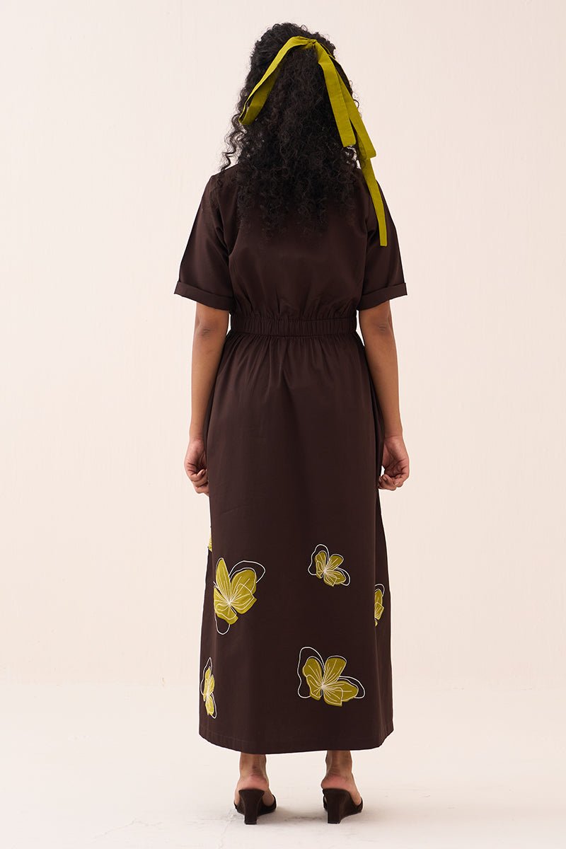 Floral Reverse Applique Dress - Three Clothing