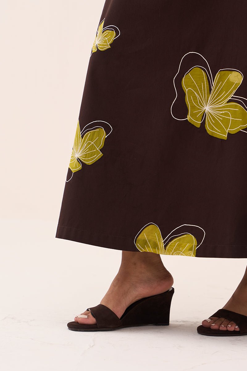 Floral Reverse Applique Dress - Three Clothing