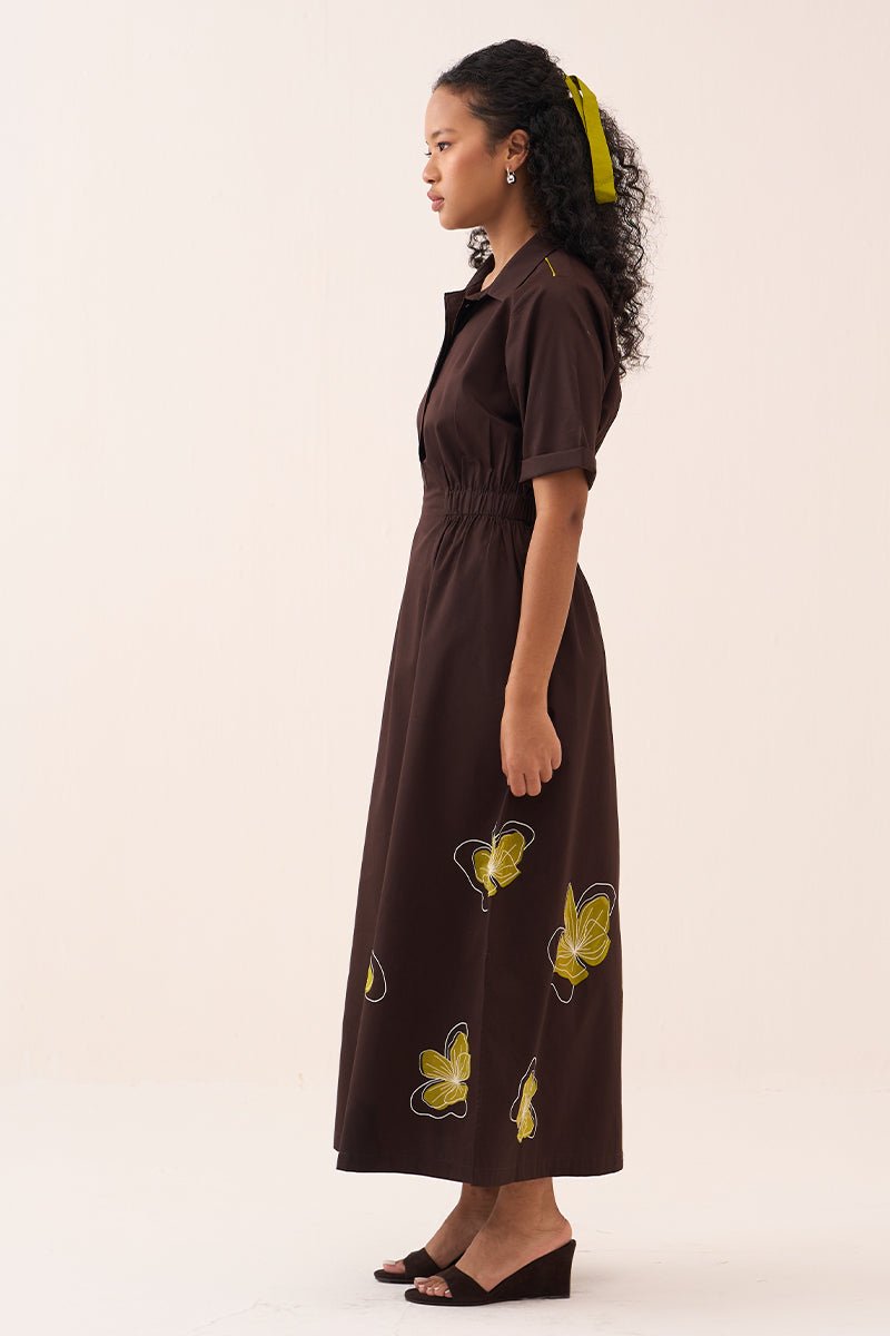 Floral Reverse Applique Dress - Three Clothing