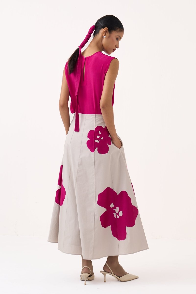 Floral Reverse Applique Skirt - Three Clothing