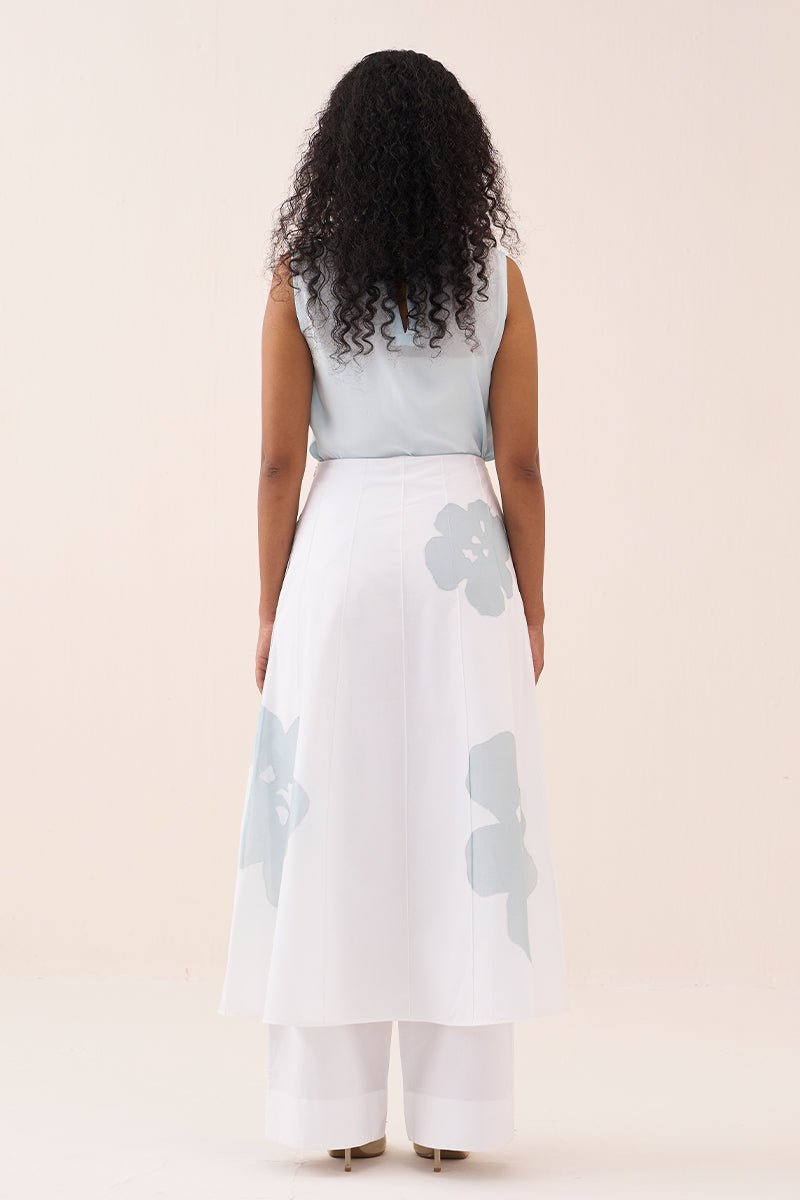 Floral Reverse Applique Skirt Pant Co - Ord (Set Of 2) - Three Clothing