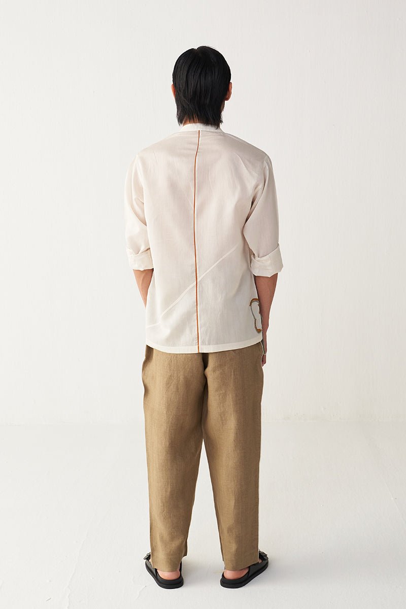 Floral Rope Emb. Shirt - Three Clothing