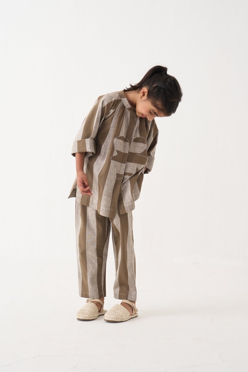 Floral Stripe Peasant Top Co - ord - Three Clothing