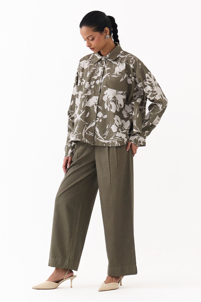 Floral Wide Hem Shirt - Three Clothing