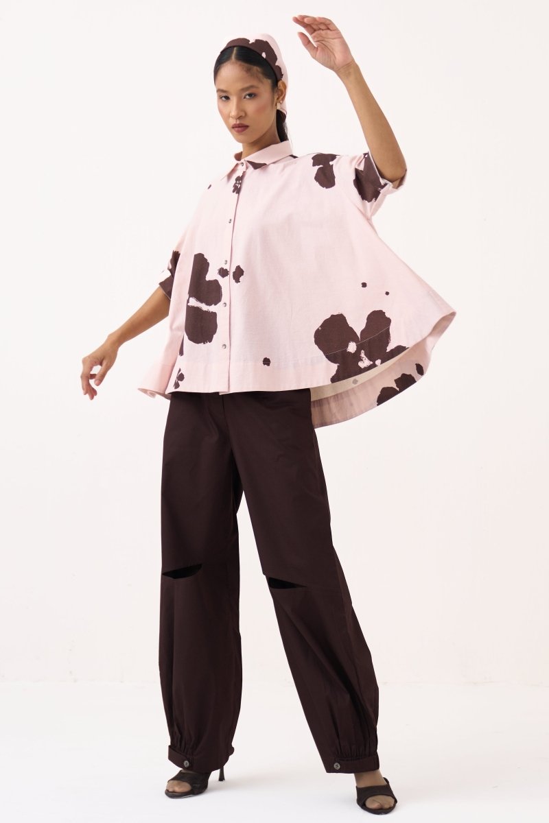 Floral Wide Hem Shirt - Three Clothing