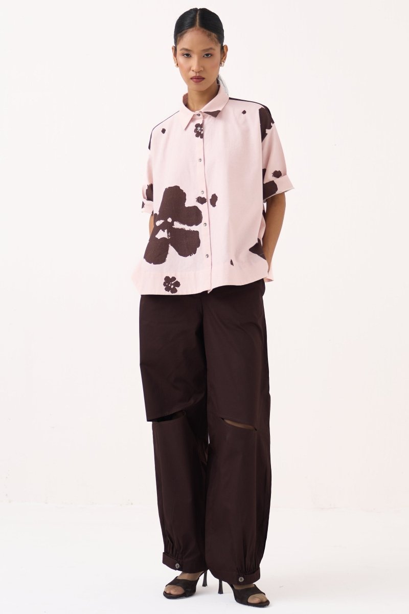 Floral Wide Hem Shirt - Three Clothing