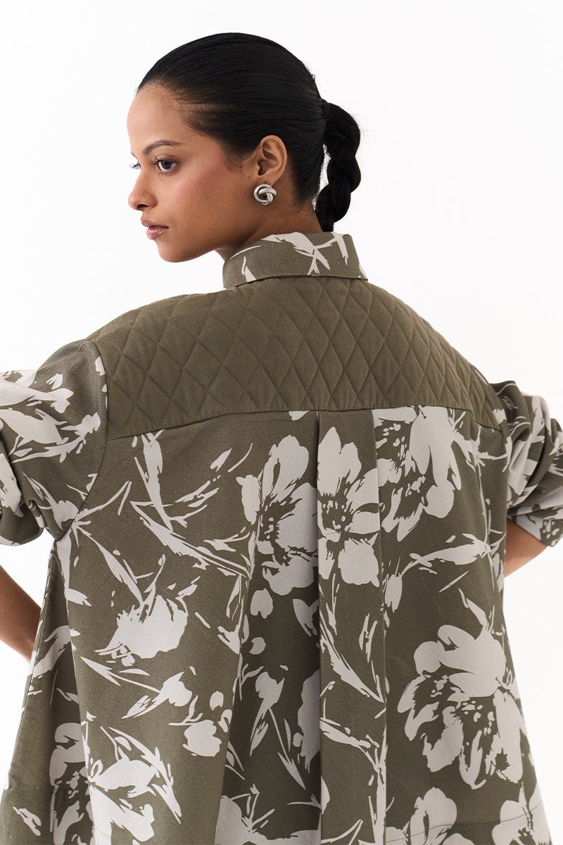 Floral Wide Hem Shirt Co - Ord (Set of 2) - Three Clothing