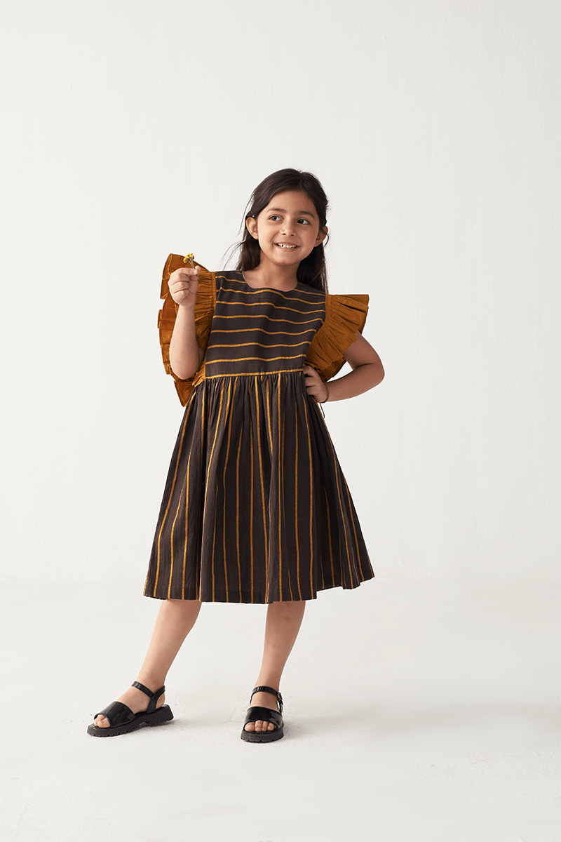 Frill Sleeve Dress - Three Clothing