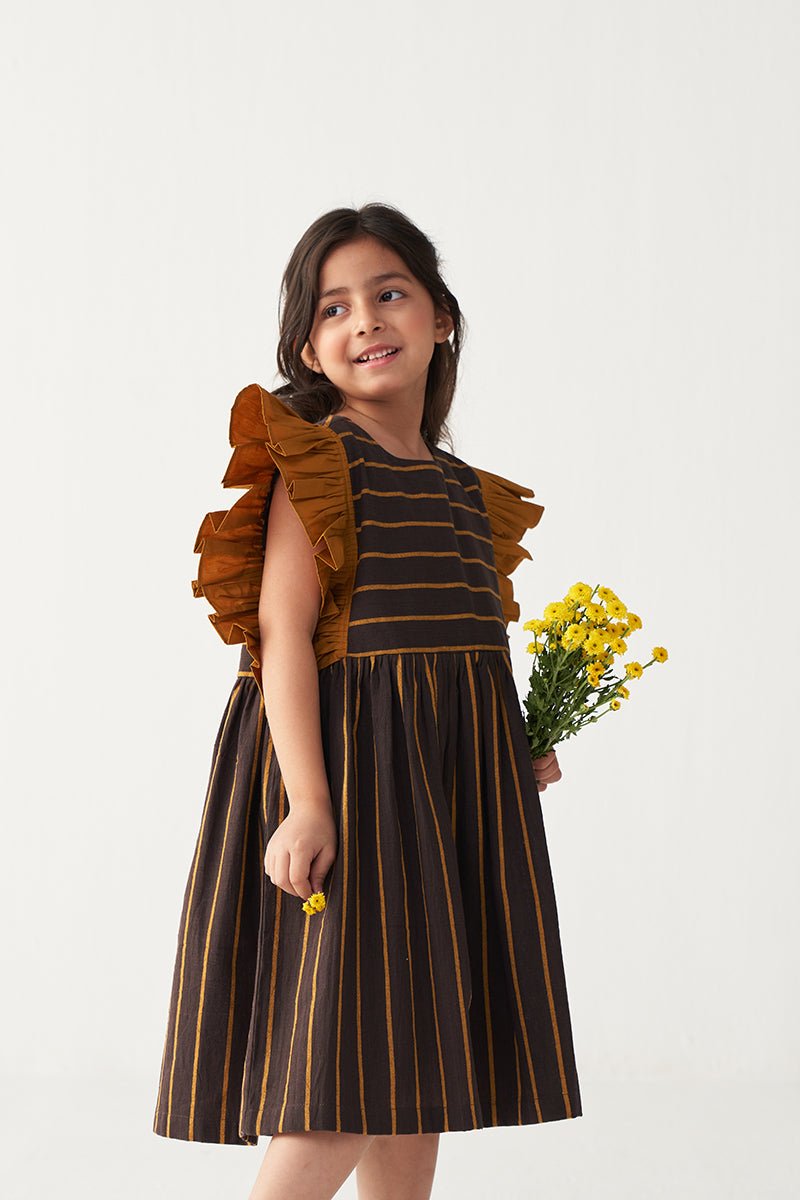 Frill Sleeve Dress - Three Clothing