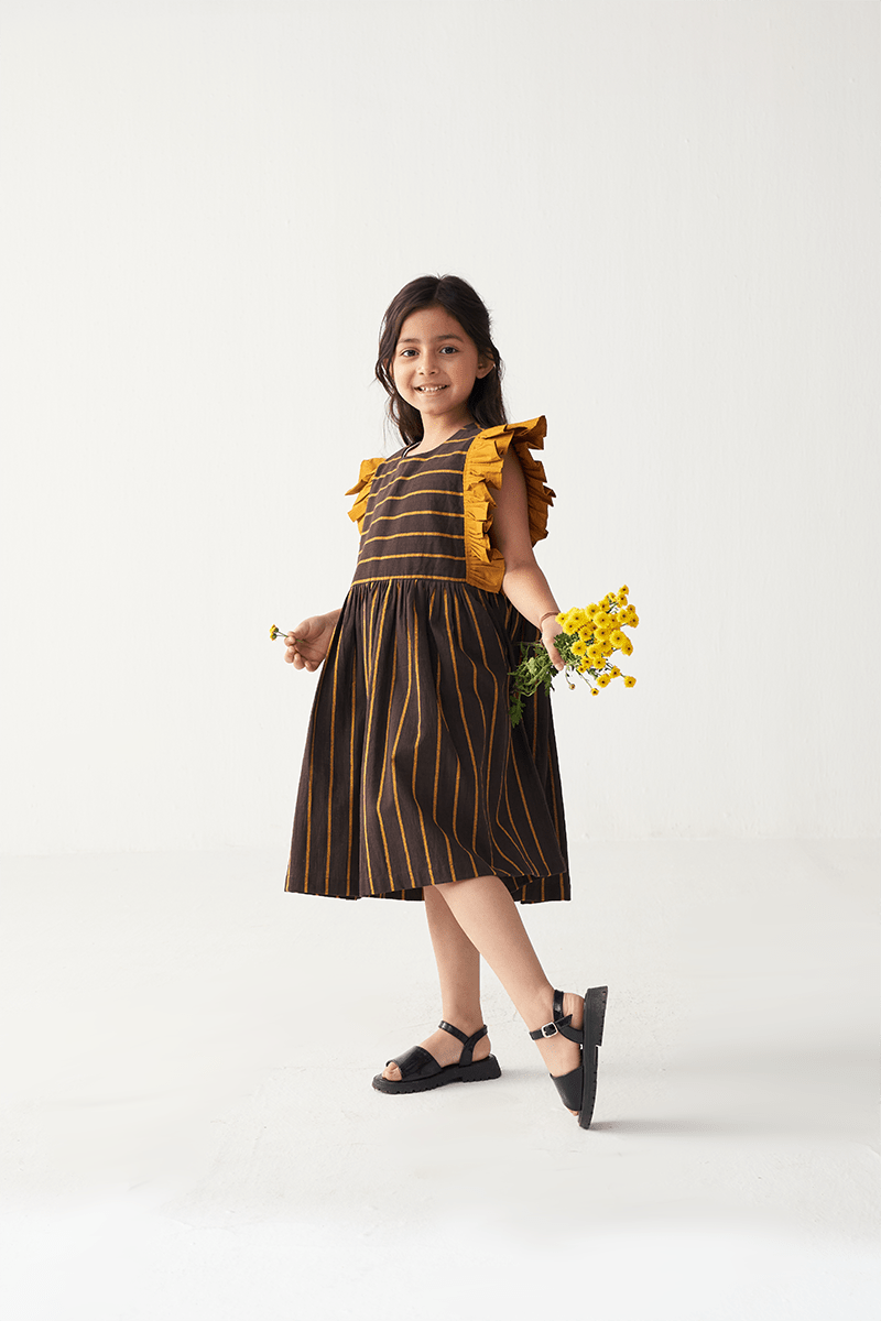 Frill Sleeve Dress - Three Clothing