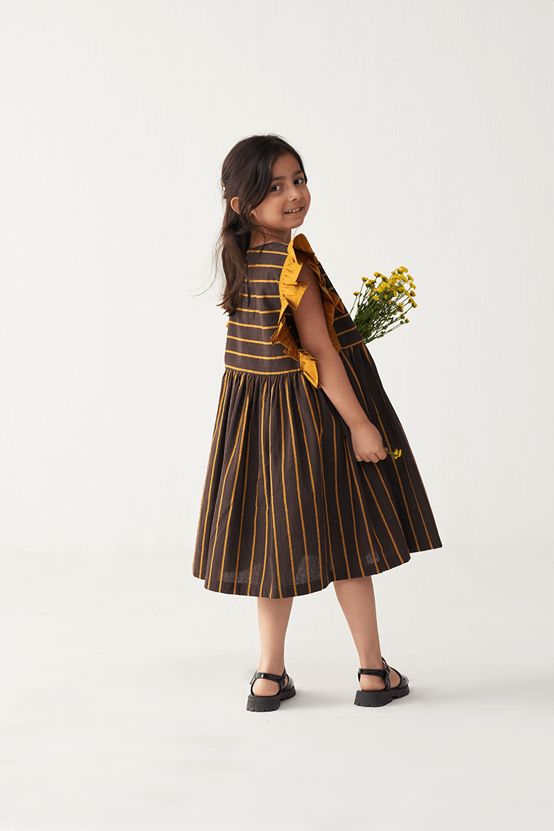 Frill Sleeve Dress - Three Clothing