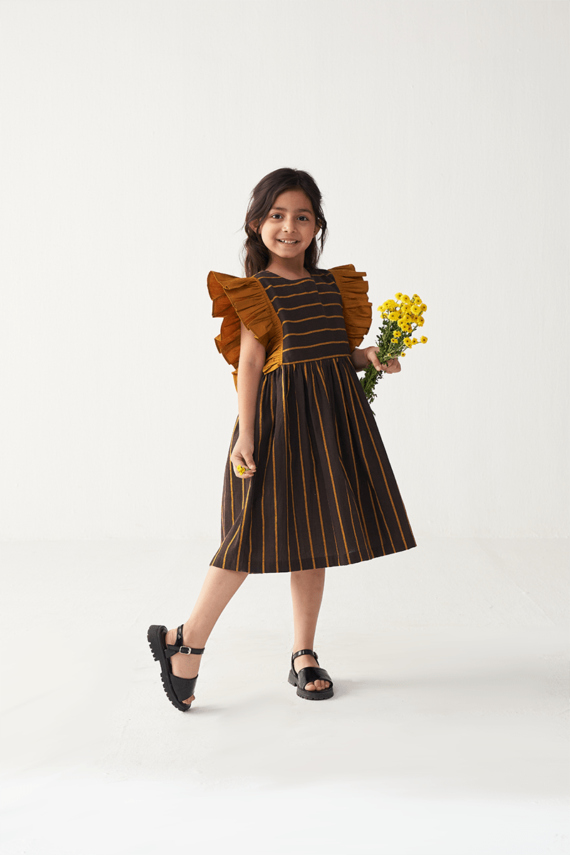Frill Sleeve Dress - Three Clothing