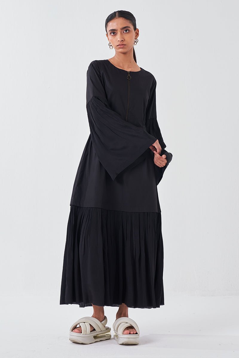 Frill Sleeve Drop Waist Dress - Three Clothing