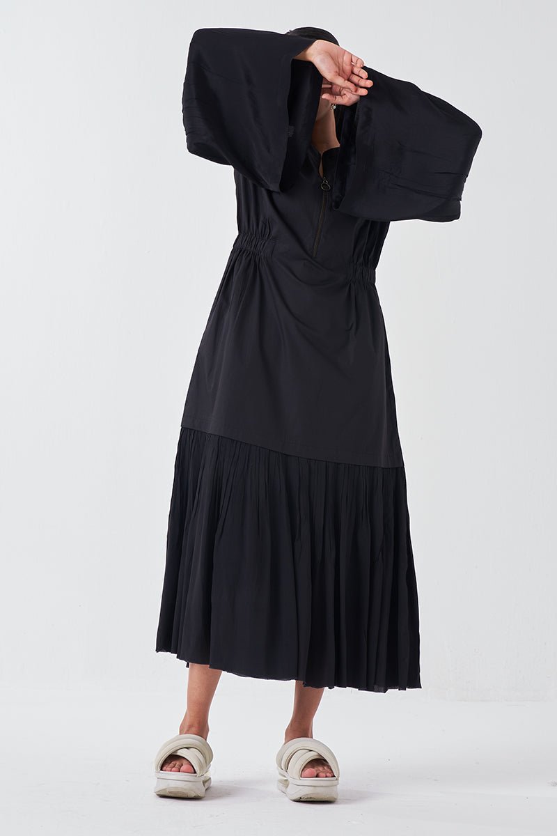 Frill Sleeve Drop Waist Dress - Three Clothing