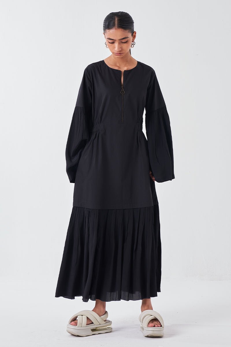 Frill Sleeve Drop Waist Dress - Three Clothing