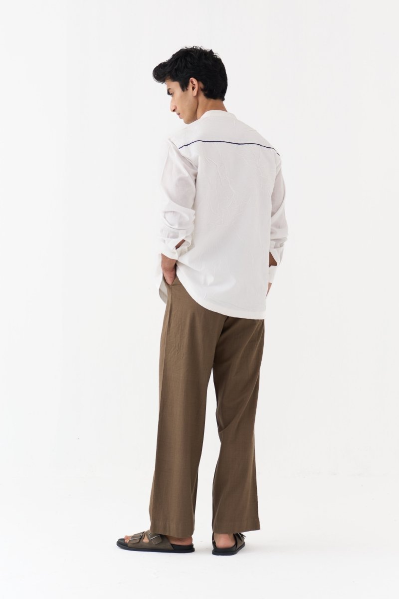Fringe Applique Patch Pocket Shirt - Three Clothing