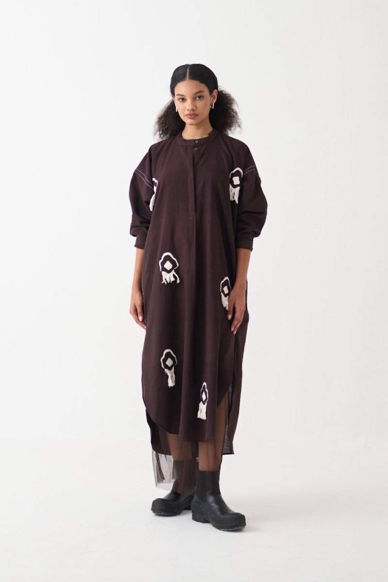 Fringe Bat Sleeve Dress - Three Clothing