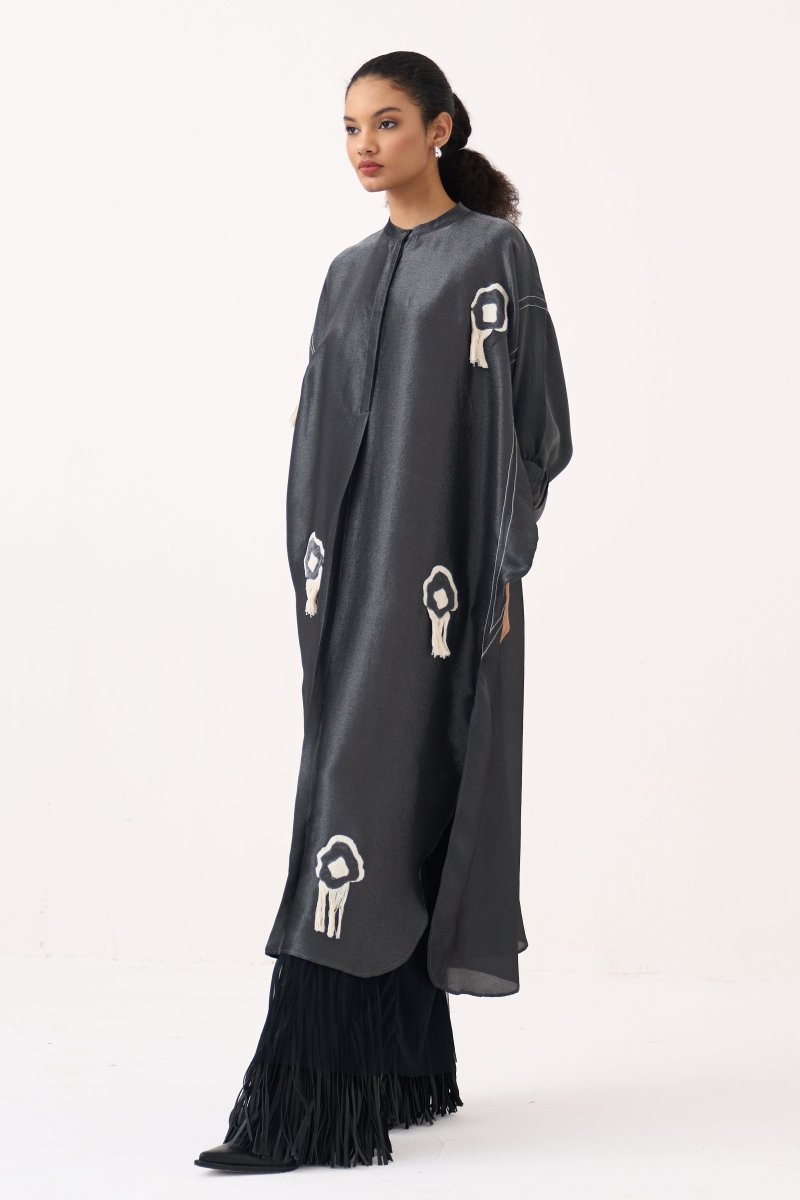 Fringe Bat Sleeve Dress - Three Clothing