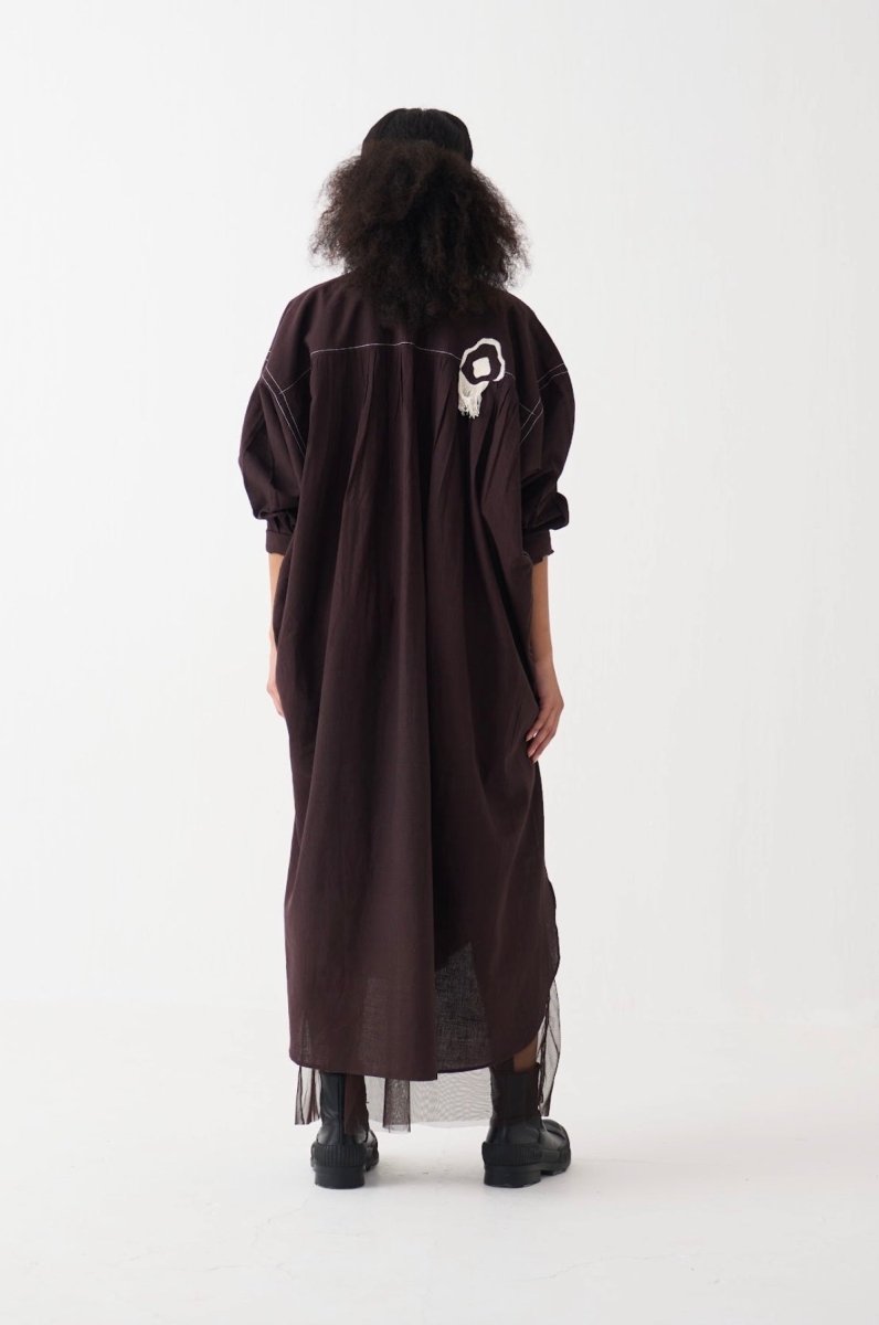 Fringe Bat Sleeve Dress - Three Clothing