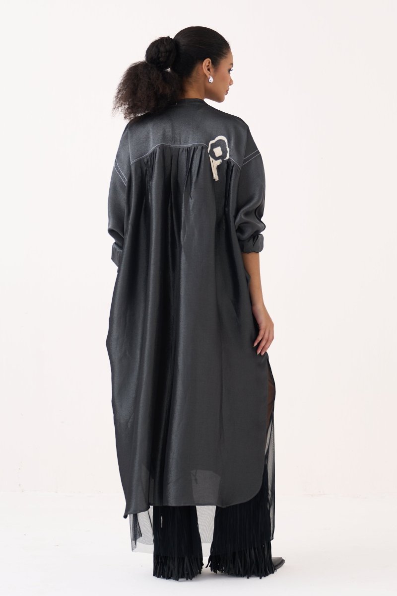 Fringe Bat Sleeve Dress - Three Clothing