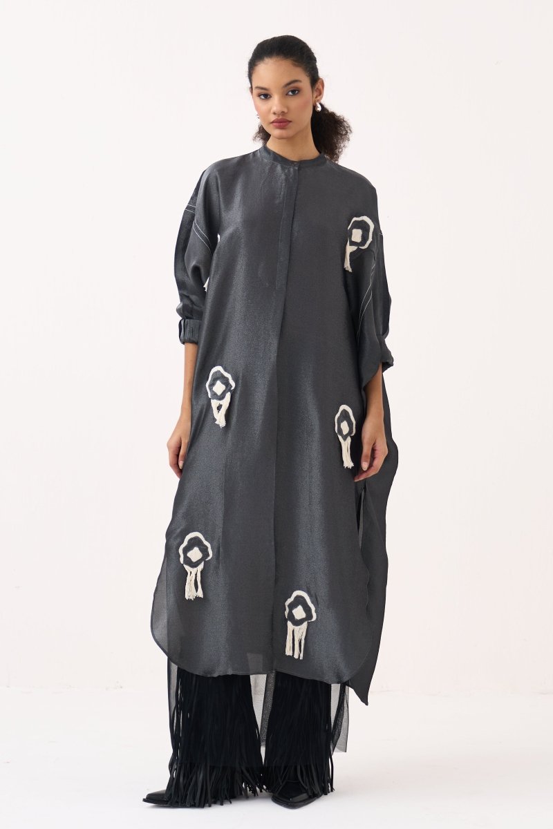 Fringe Bat Sleeve Dress - Three Clothing