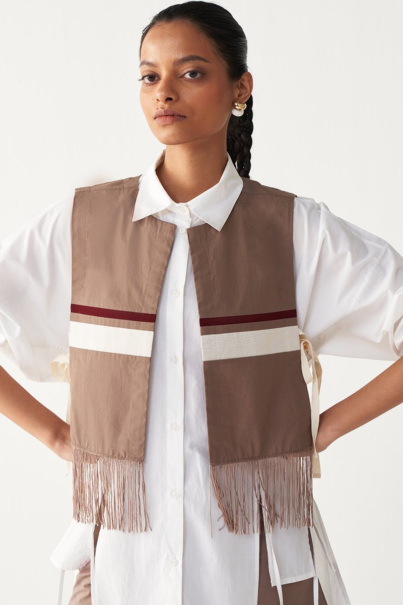 Fringe Crop Overlay Co - Ord (Set Of 3) - Three Clothing