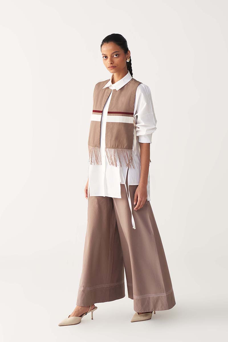 Fringe Crop Overlay Co - Ord (Set Of 3) - Three Clothing