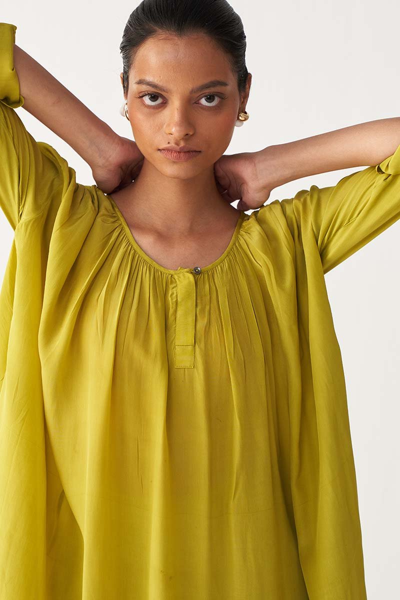 Gather Neck Dress - Three Clothing