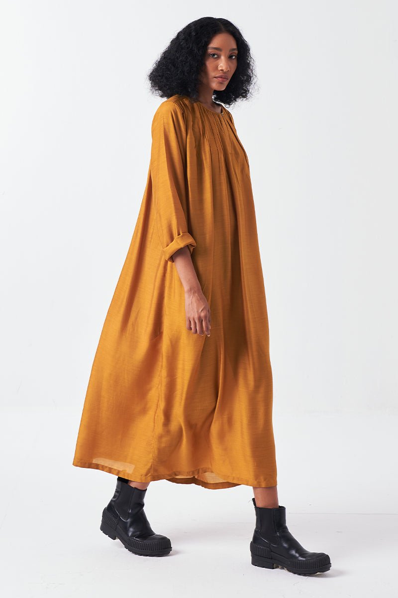 Gather Neck Dress - Three Clothing