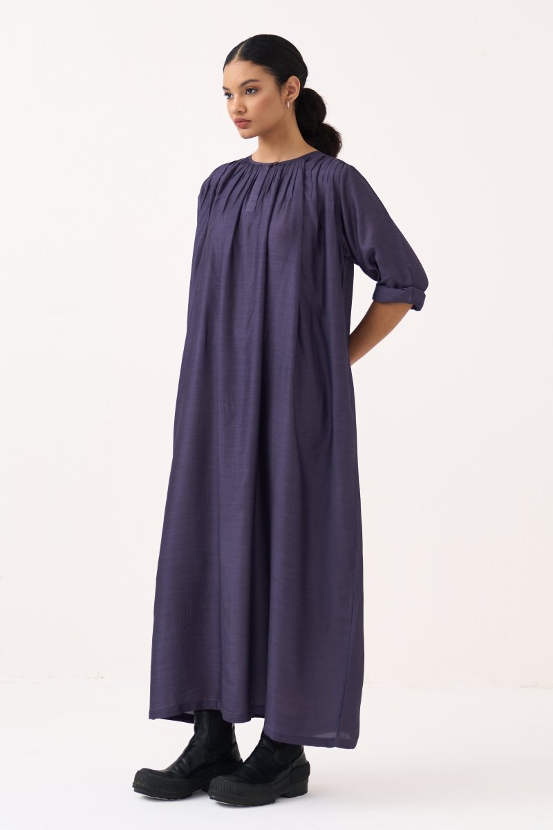 Gather Neck Dress - Three Clothing