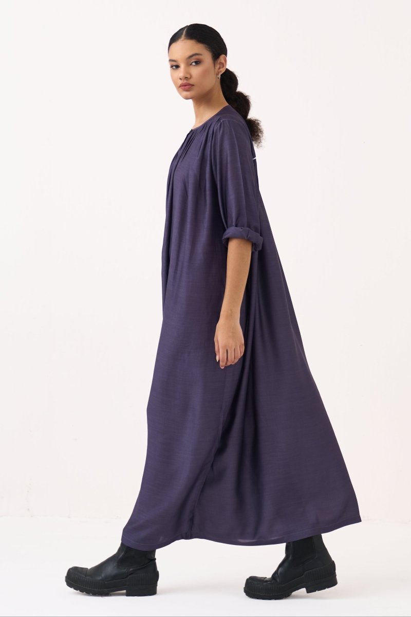 Gather Neck Dress - Three Clothing