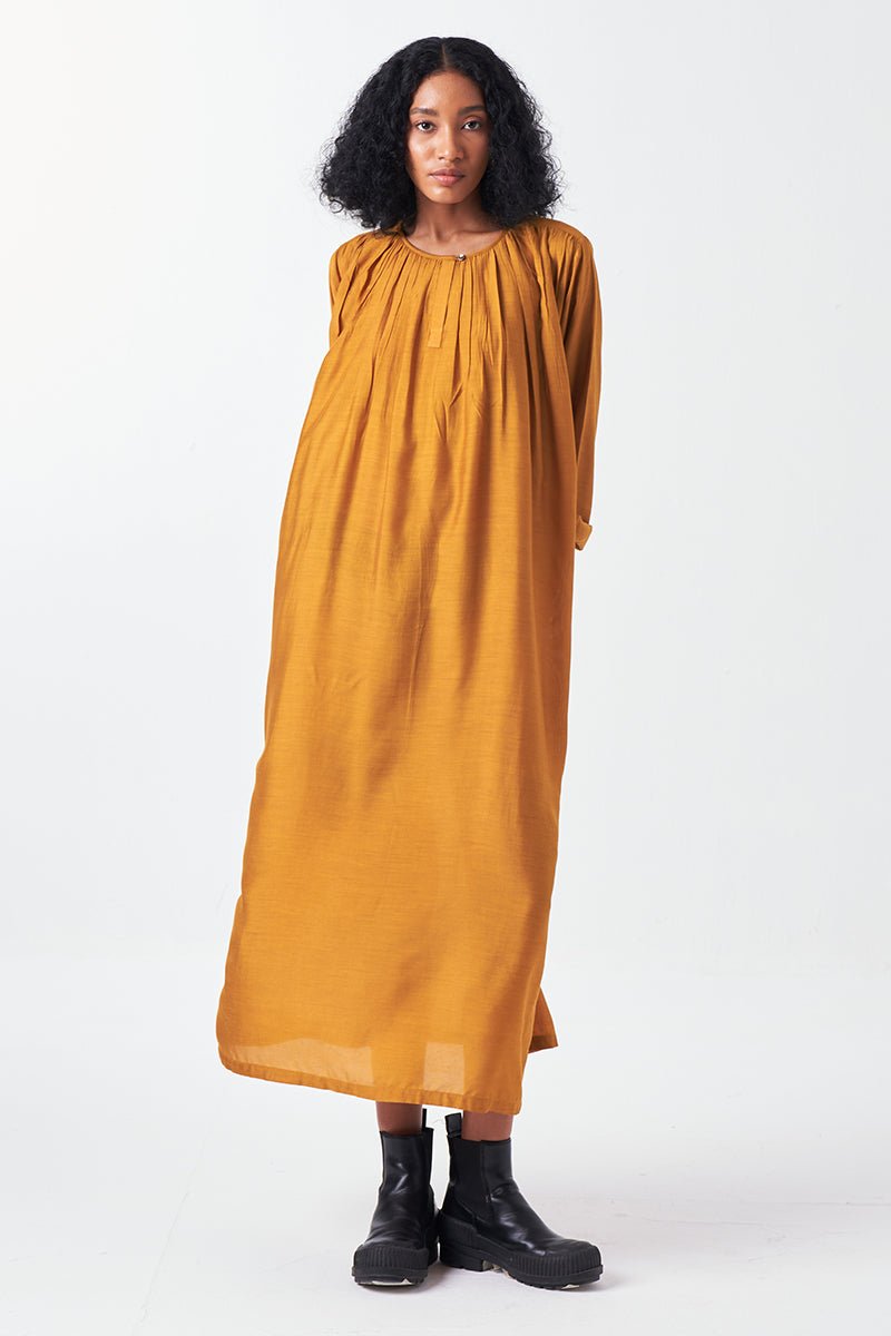 Gather Neck Dress - Three Clothing